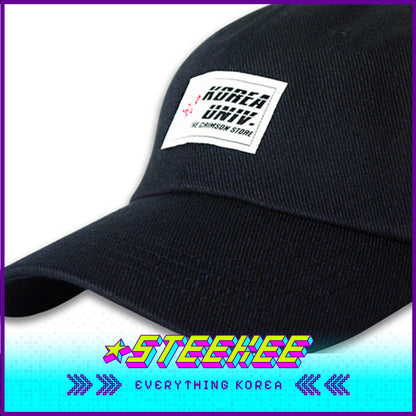 Korea University Label Black School Baseball Cap by Steekee Korea 2628