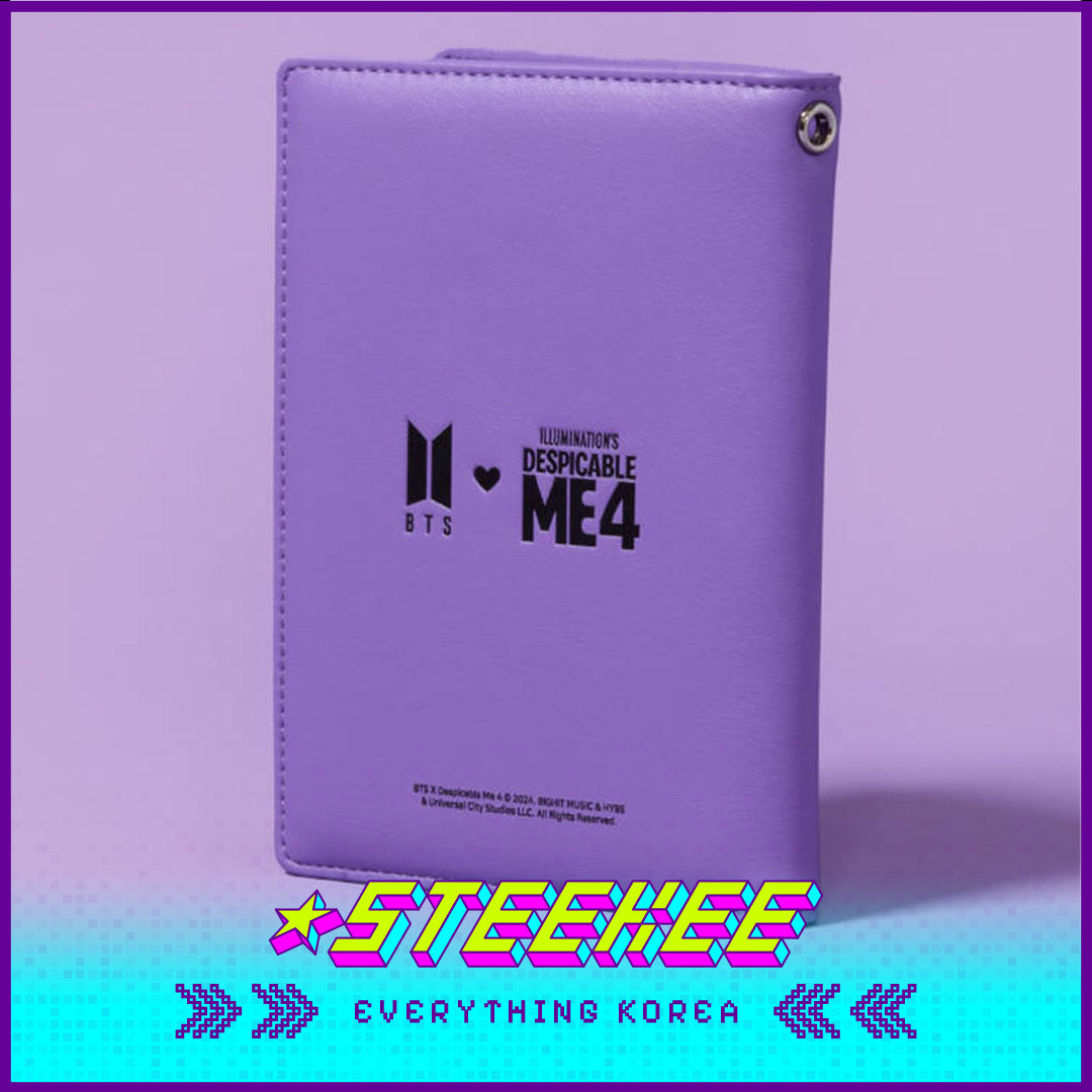 BTS X Despicable Me 4 Minions Purple Travel Passport Cover Case by Steekee Korea 2653