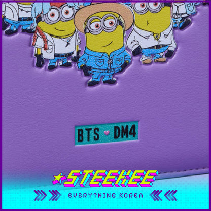 BTS X Despicable Me 4 Minions Purple Travel Passport Cover Case by Steekee Korea 2653