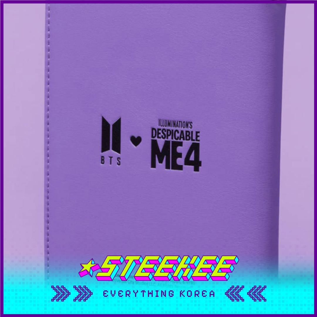 BTS X Despicable Me 4 Minions Purple Travel Passport Cover Case by Steekee Korea 2653