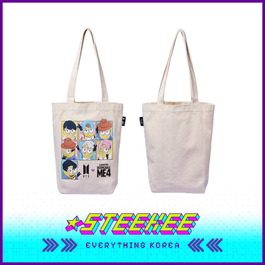 BTS X Despicable Me 4 Collaboration Minions Cotton Tote Bag by Steekee Korea 2655