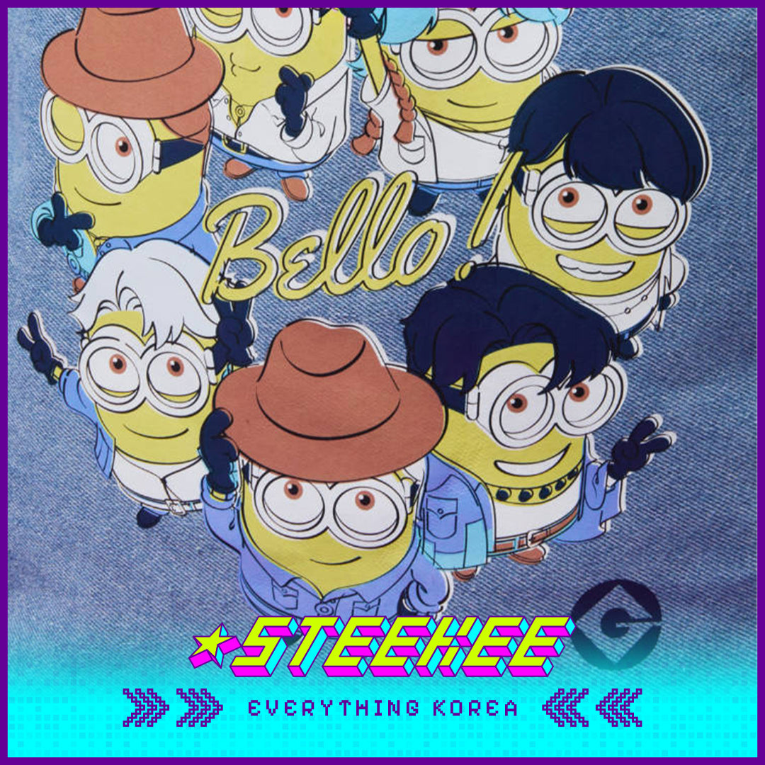 BTS X Despicable Me 4 Collaboration Minions Denim Tote Bag by Steekee Korea 2656