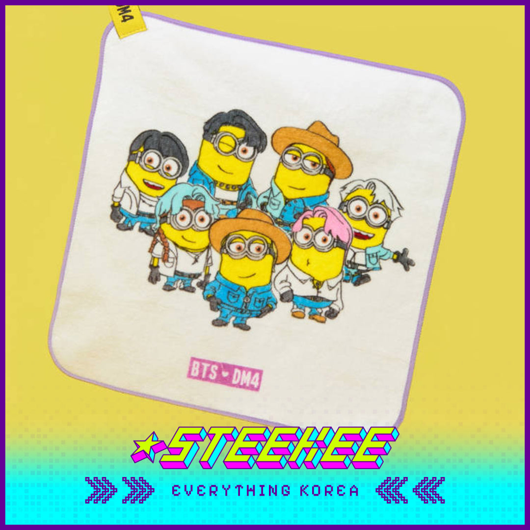 BTS X Despicable Me 4 Minions Soft Hand Towel by Steekee Korea 2657