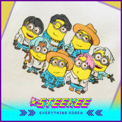 BTS X Despicable Me 4 Minions Soft Hand Towel by Steekee Korea 2657