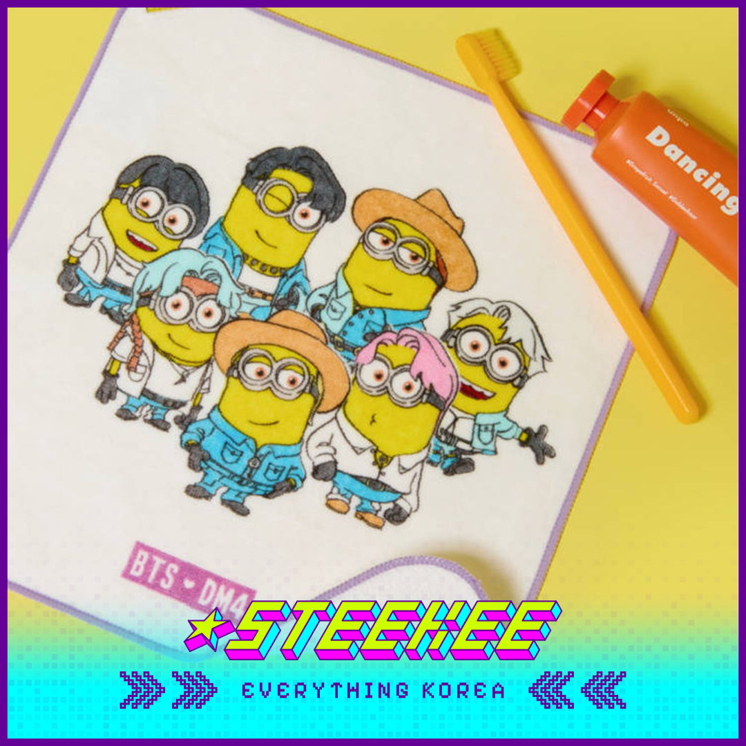 BTS X Despicable Me 4 Minions Soft Hand Towel by Steekee Korea 2657