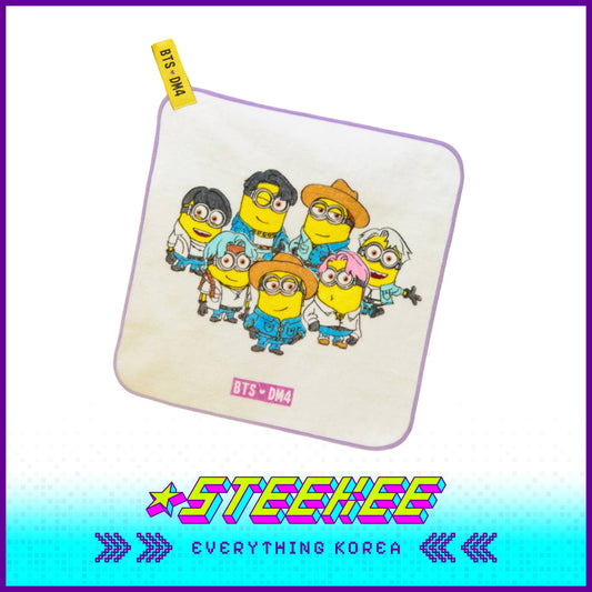 BTS X Despicable Me 4 Minions Soft Hand Towel by Steekee Korea 2657