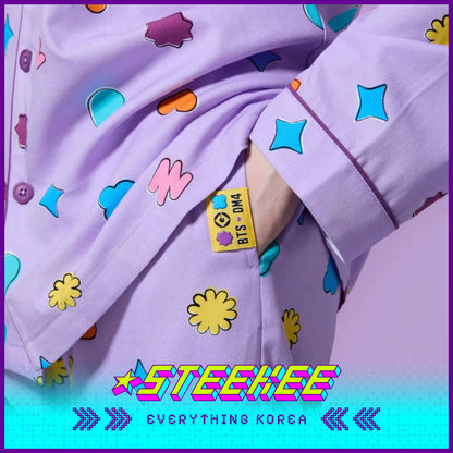 BTS X Despicable Me 4 Minions Collaboration Purple Cotton Unisex Pyjamas Set by Steekee Korea 2658