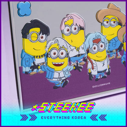 BTS X Despicable Me 4 Minions Collaboration Stand Desk Mirror Medium by Steekee Korea 2659