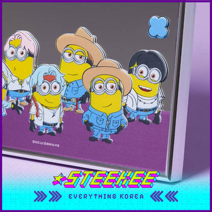 BTS X Despicable Me 4 Minions Collaboration Stand Desk Mirror Medium by Steekee Korea 2659