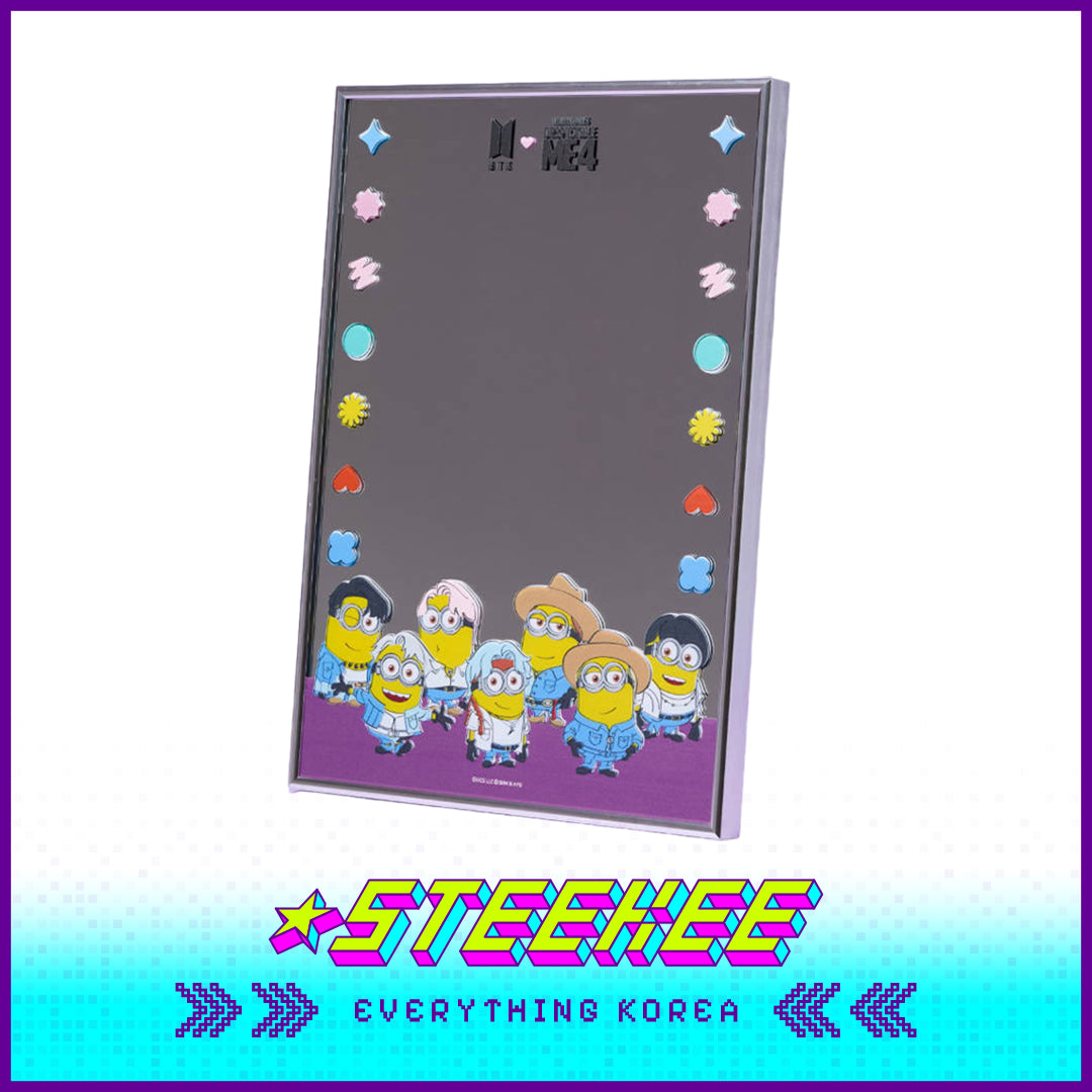 BTS X Despicable Me 4 Minions Collaboration Stand Desk Mirror Medium by Steekee Korea 2659