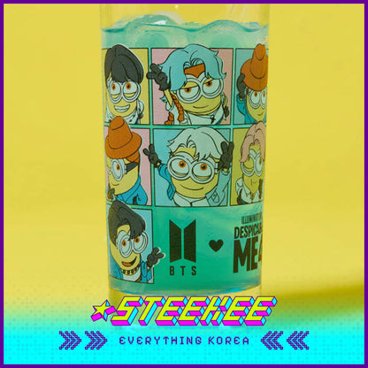 BTS X Despicable Me 4 Minions Collaboration Glass Cup by Steekee Korea 2661