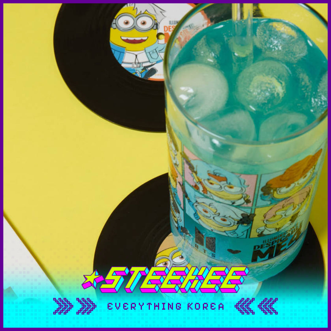 BTS X Despicable Me 4 Minions Collaboration Glass Cup by Steekee Korea 2661