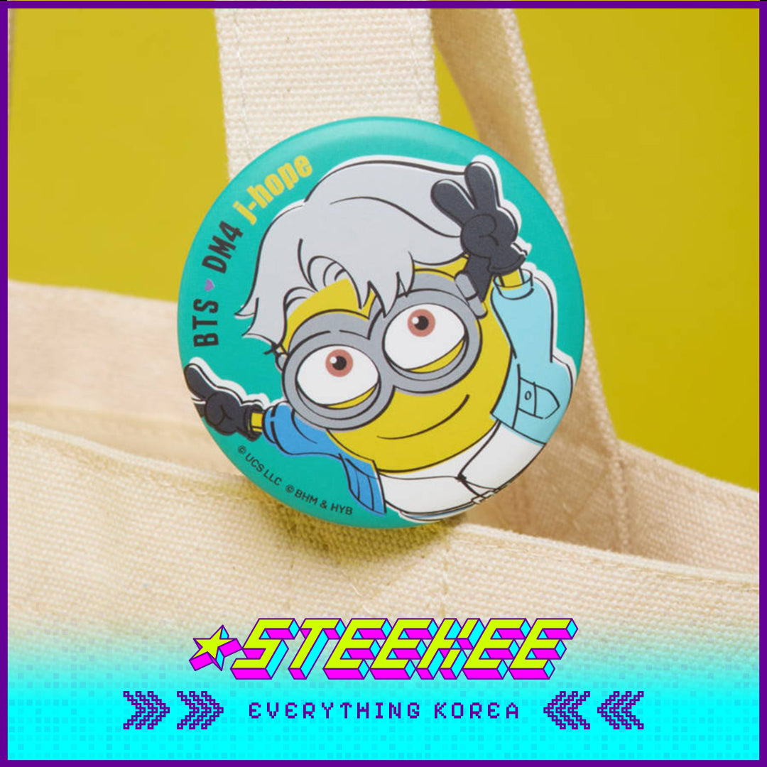 BTS X Despicable Me 4 Minions Can Badge Pin by Steekee Korea 2667