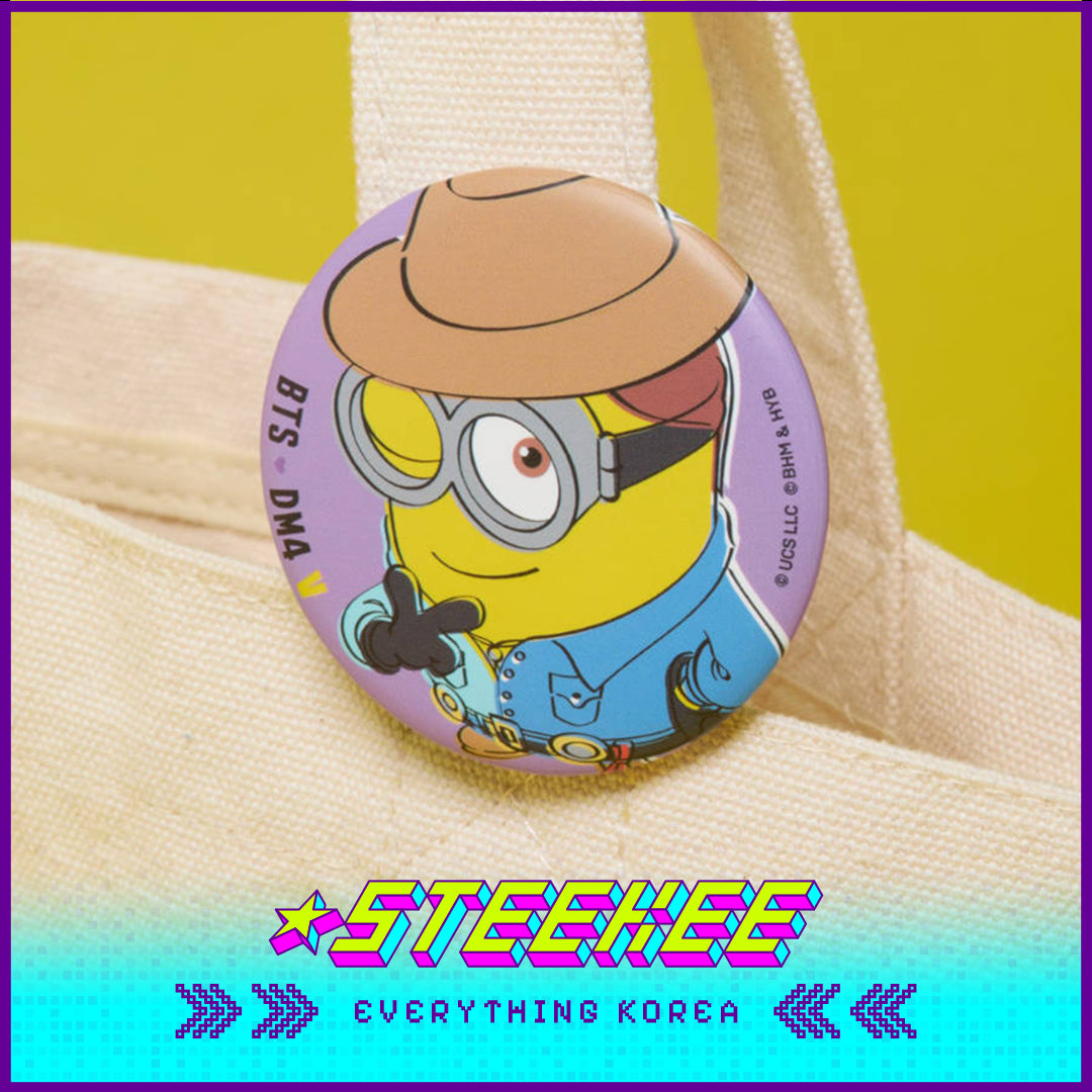 BTS X Despicable Me 4 Minions Can Badge Pin by Steekee Korea 2667