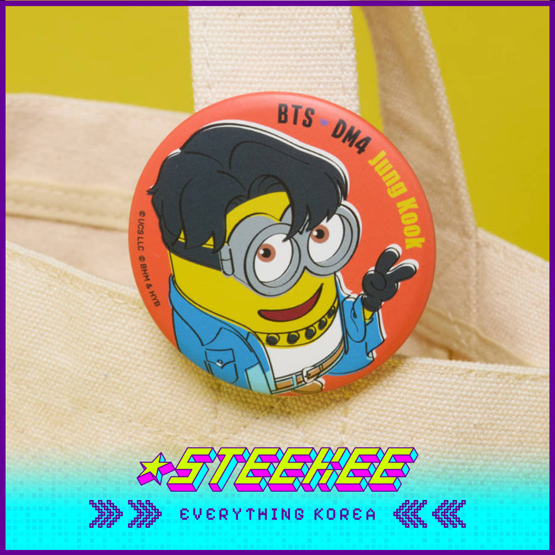 BTS X Despicable Me 4 Minions Can Badge Pin by Steekee Korea 2667