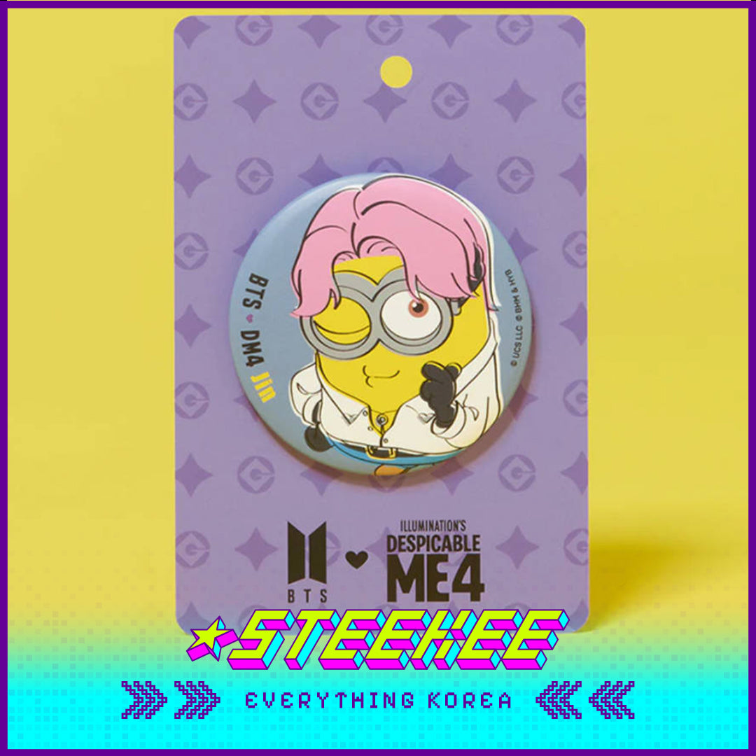 BTS X Despicable Me 4 Minions Can Badge Pin by Steekee Korea 2667
