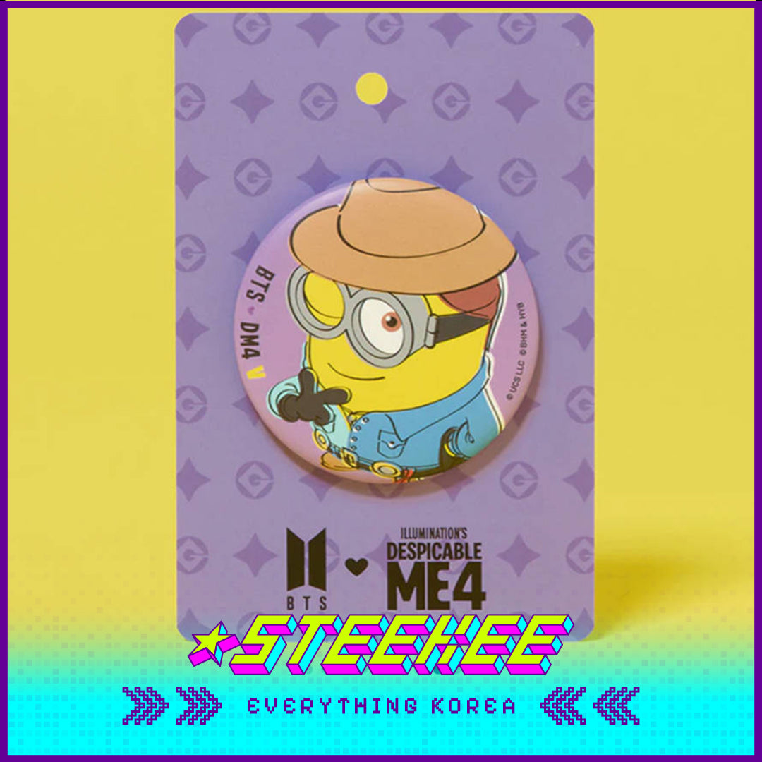 BTS X Despicable Me 4 Minions Can Badge Pin by Steekee Korea 2667