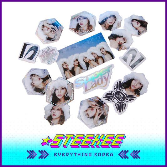 (G)I-DLE Super Lady Silver Sticker Pack Set by Steekee Korea 2670