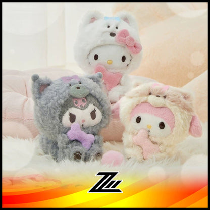 Sanrio Fluffy Puppy Series Plush Toy My Melody Hello Kitty Cinnamoroll Kuromi Pochacco Birthday Gift by ziileon 2883