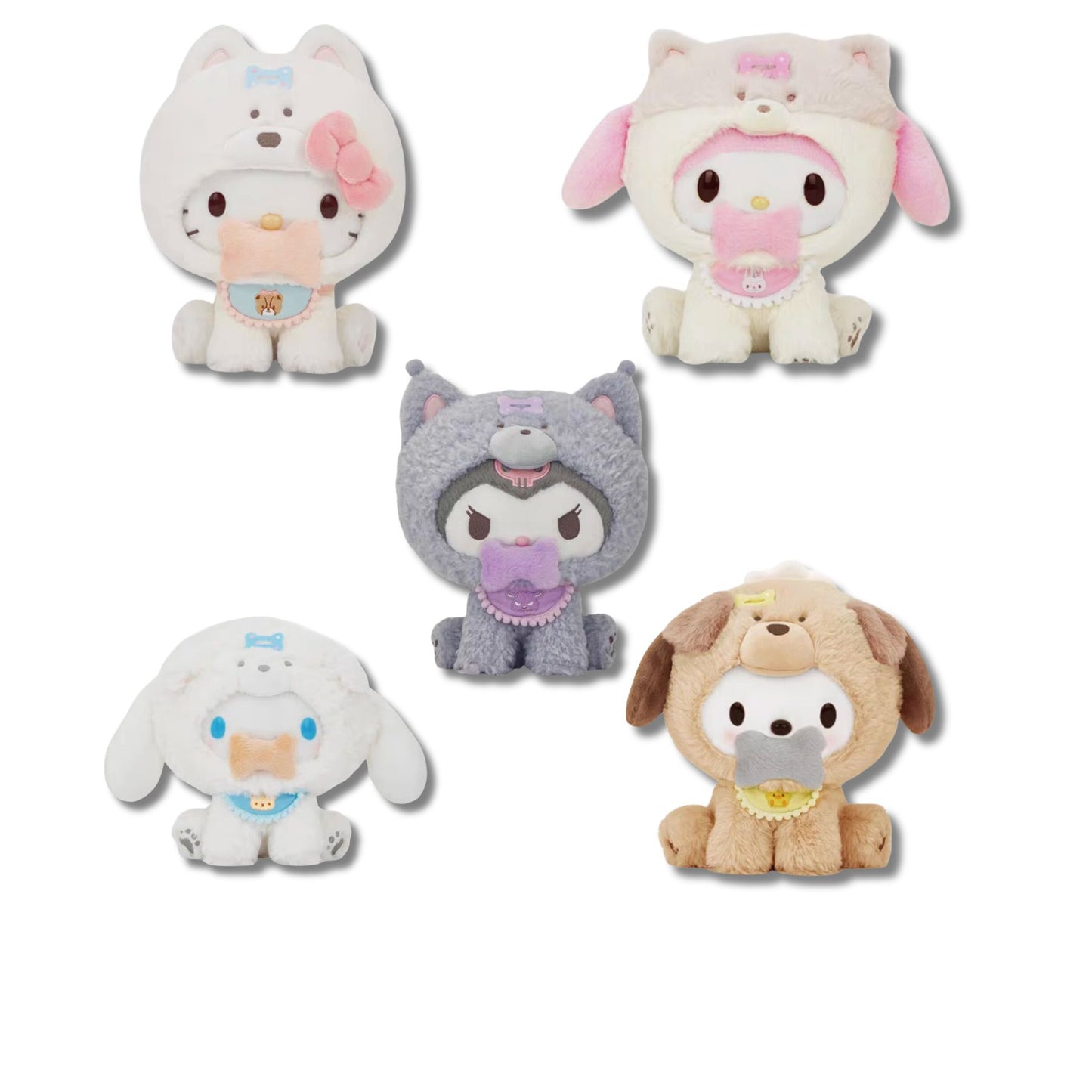Sanrio Fluffy Puppy Series Plush Toy My Melody Hello Kitty Cinnamoroll Kuromi Pochacco Birthday Gift by Zii 2883