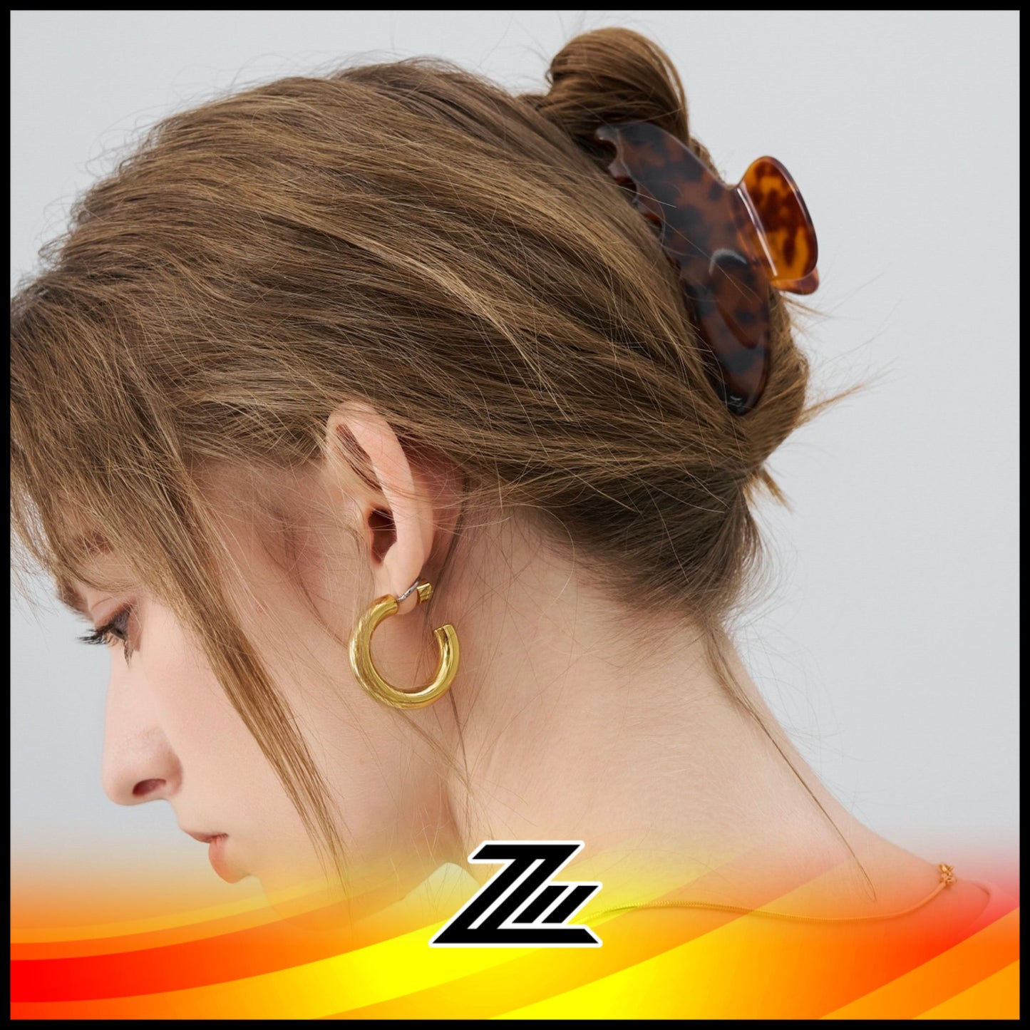 Theory Exclusive Tortoiseshell Acetate Acetic Acid Grasping Shark  Hair Clip by zilleon 2891