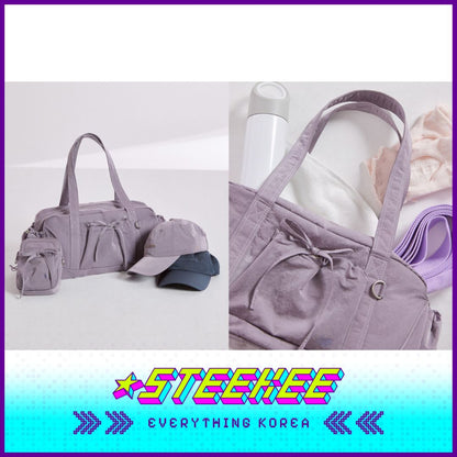 IU X New Balance Korea Glossy Ribbon Purple Collection Ball Cap Crossbody Bag Duffle Bag by Steekee Korea 2647