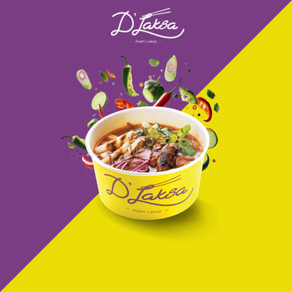 D'Laksa Asam Laksa Instant Noodles 6 Packs 170g Halal