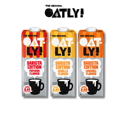 OATLY Barista Edition Flavoured Oat Drink 1L Popcorn Vanilla Caramel Vegan For Coffee Latte