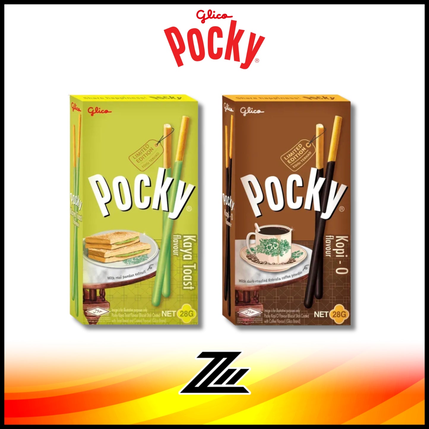 Glico Pocky Singapore Flavours Kaya Toast Kopi-O