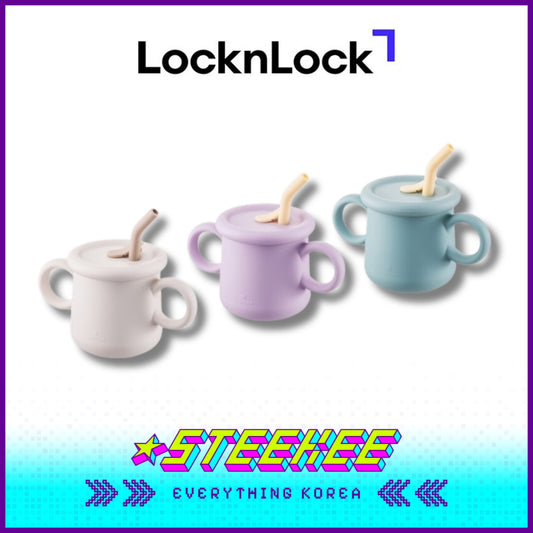 LocknLock Little Luv Silicone Straw Cup 200ml LBB016 by Steekee Korea 4540