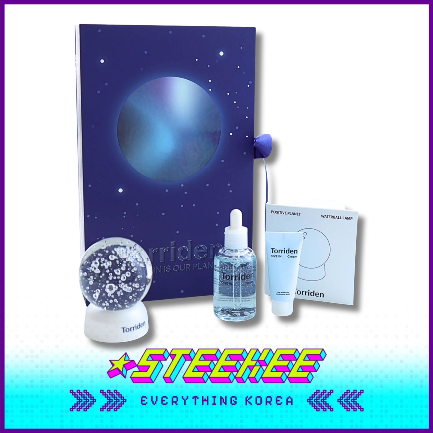 Torriden Dive-In Hydration Holiday Gift Set Box with Water Ball Mood Light by Steekee Korea 2435