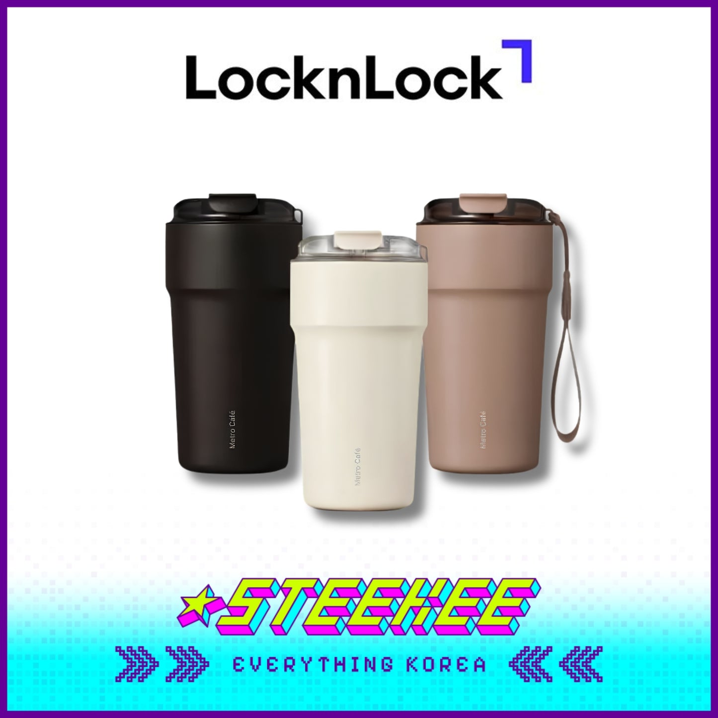 LocknLock Metro Café Ceramic Tumbler 500ml LHC4357 by Steekee Korea 4522