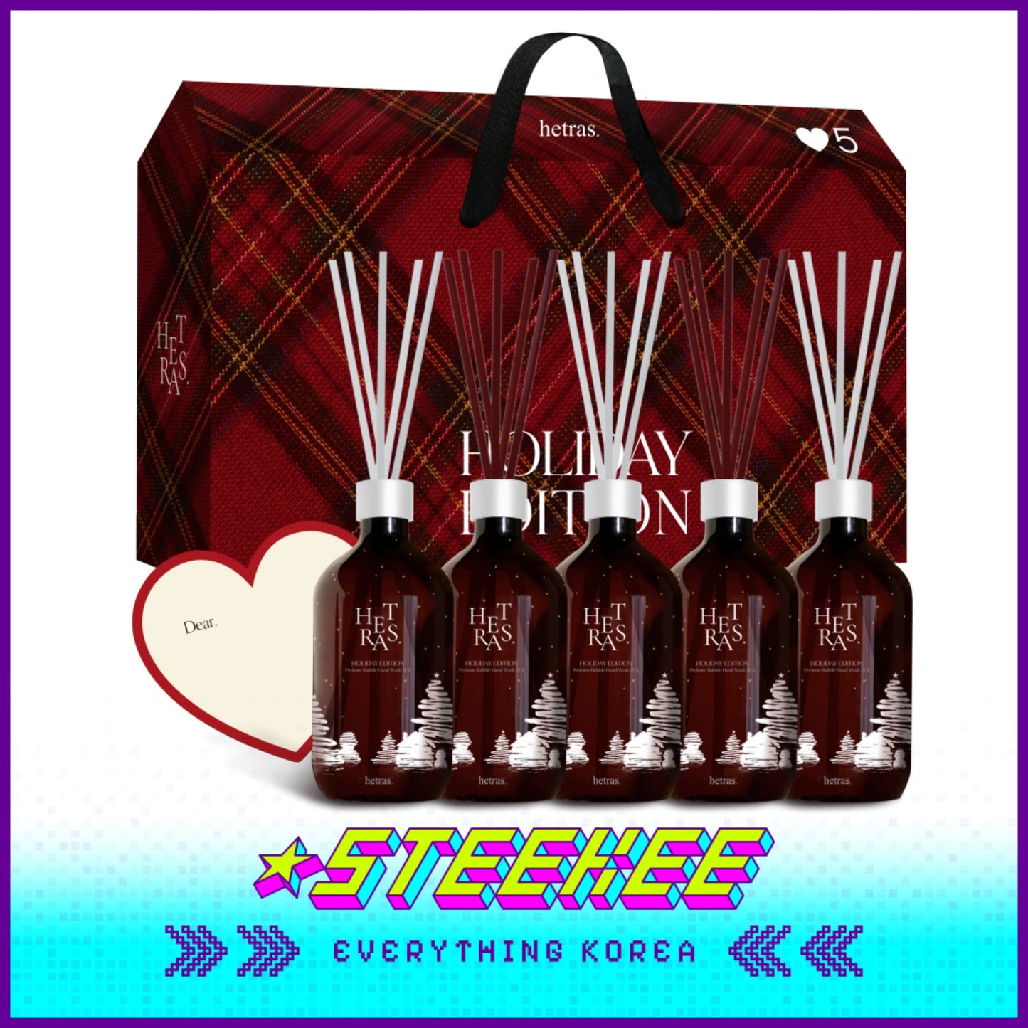 Hetras Premium Holiday Diffuser Home Fragrance Gift Set of 5 500ml by Steekee Korea 2470