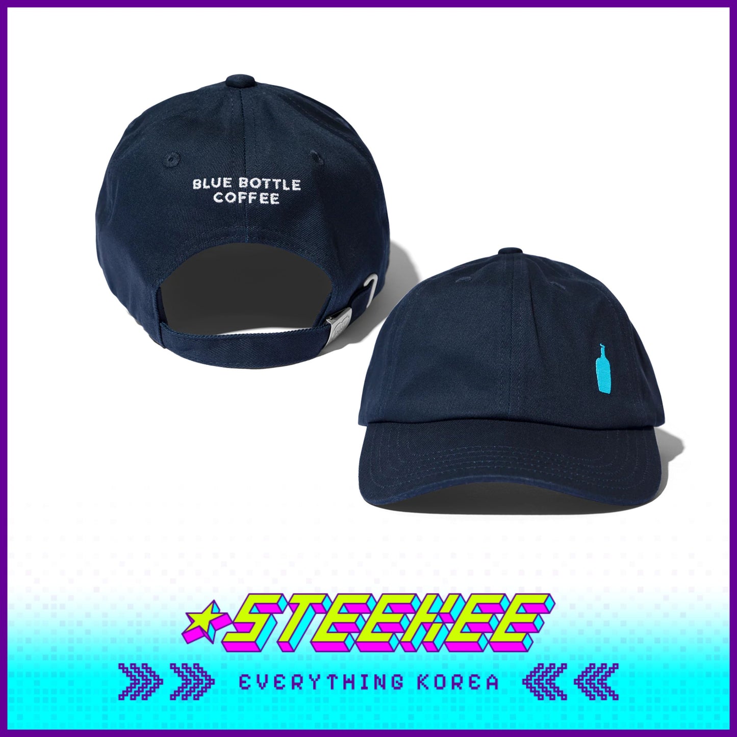 BLUE BOTTLE COFFEE X HUMAN MADE Unisex Hat Ball Cap Black by Steekee Korea 2404