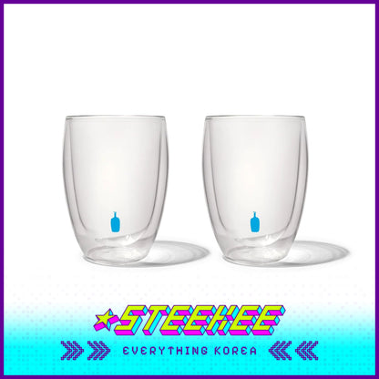 BLUE BOTTLE COFFEE Bodum Double Wall Thermo Glasses 12oz 340ml Set of 2 by Steekee Korea 2415