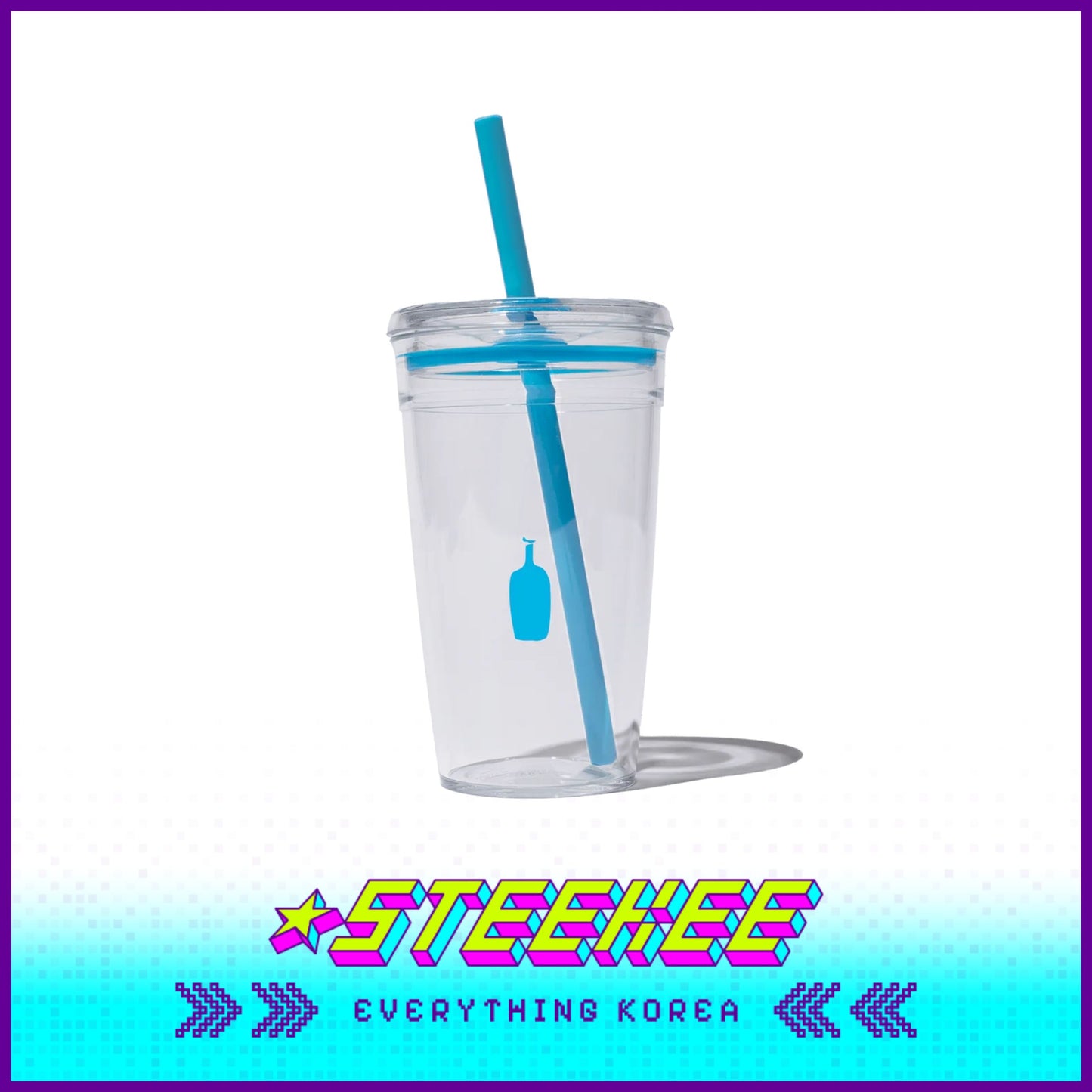 BLUE BOTTLE COFFEE X KeepCup Clear Cold Tritan Plastic Tumbler with Straw 16oz 454ml by Steekee Korea 2397