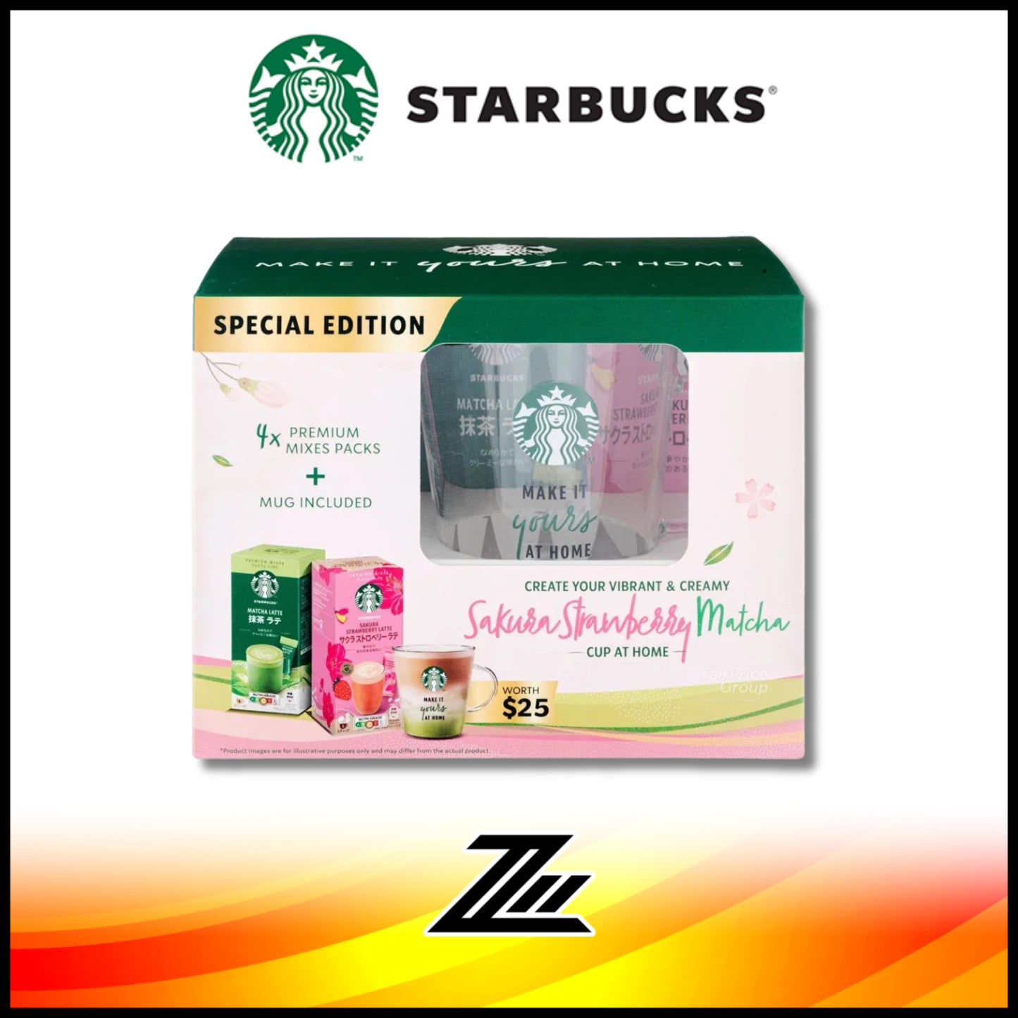 Starbucks Premium Mixes Matcha Latte & Sakura Strawberry Latte Free Mug
