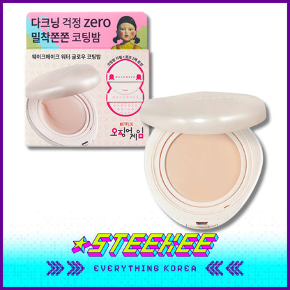 WAKEMAKE X Netflix Squid Game Water Glow Coating Balm Cushion Refill Set with Puff by Steekee Korea 2441