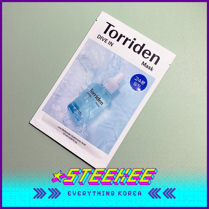 Torriden Dive-In Low Molecular Hyaluronic Acid Moisturising Hydrating Mask 10 Sheets by Steekee Korea 2438