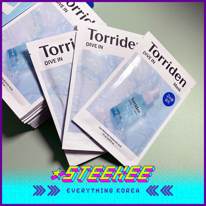 Torriden Dive-In Low Molecular Hyaluronic Acid Moisturising Hydrating Mask 10 Sheets by Steekee Korea 2438