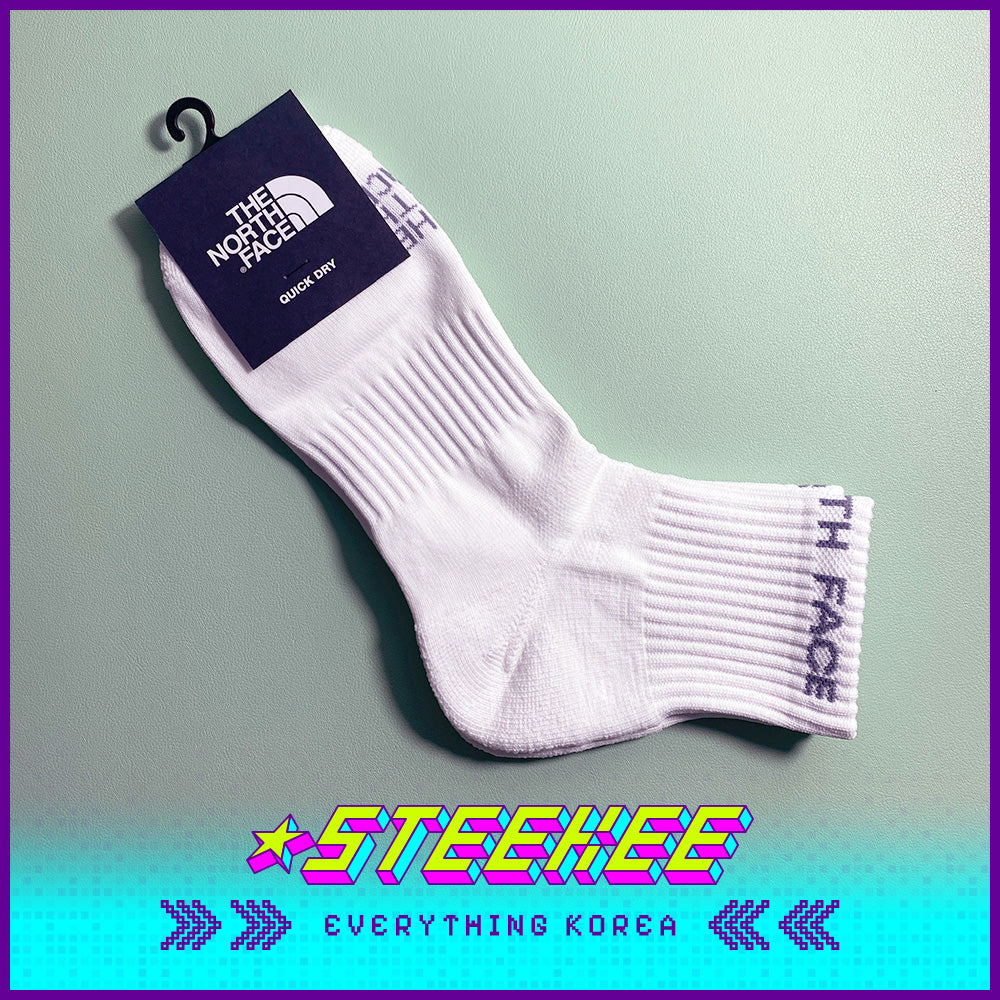 TNF Quick Dry Logo Ankle Socks White Unisex by Steekee Korea 2486