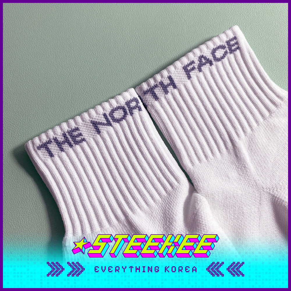 TNF Quick Dry Logo Ankle Socks White Unisex by Steekee Korea 2486