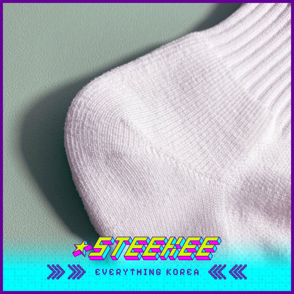 TNF Quick Dry Logo Ankle Socks White Unisex by Steekee Korea 2486