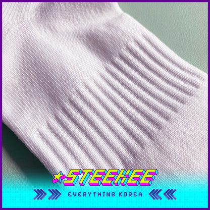 TNF Quick Dry Logo Ankle Socks White Unisex by Steekee Korea 2486