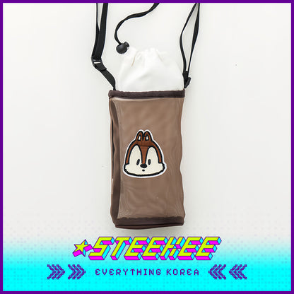 Daiso Disney Chip 'n' Dale Mesh Multifunctional Storage Sling Bag Drink Bag by Steekee Korea 3061