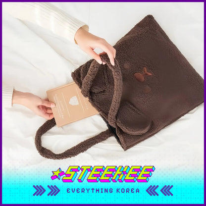 Daiso Cute Plush Fluffy Animal Shoulder Bag by Steekee Korea 3068