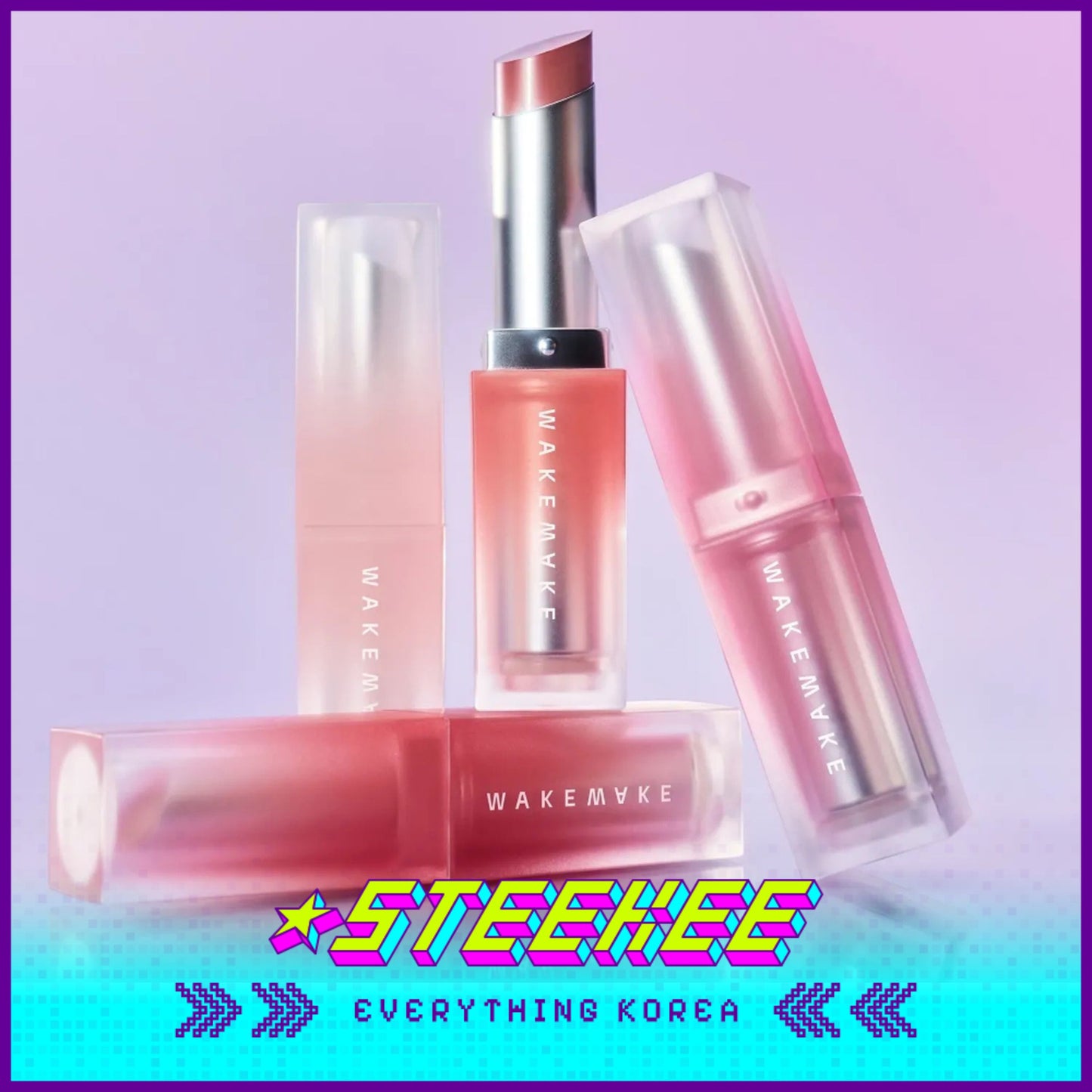 WAKEMAKE X Netflix Squid Game Sheer Blurring Matte Lip Stick with Multi-smudging Brush by Steekee Korea 2446