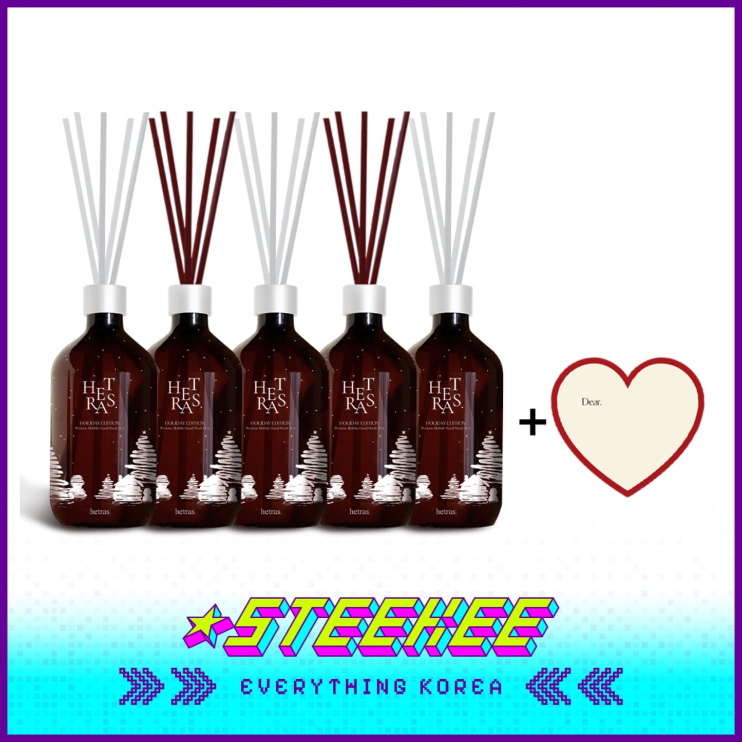 Hetras Premium Holiday Diffuser Home Fragrance Gift Set of 5 500ml by Steekee Korea 2470