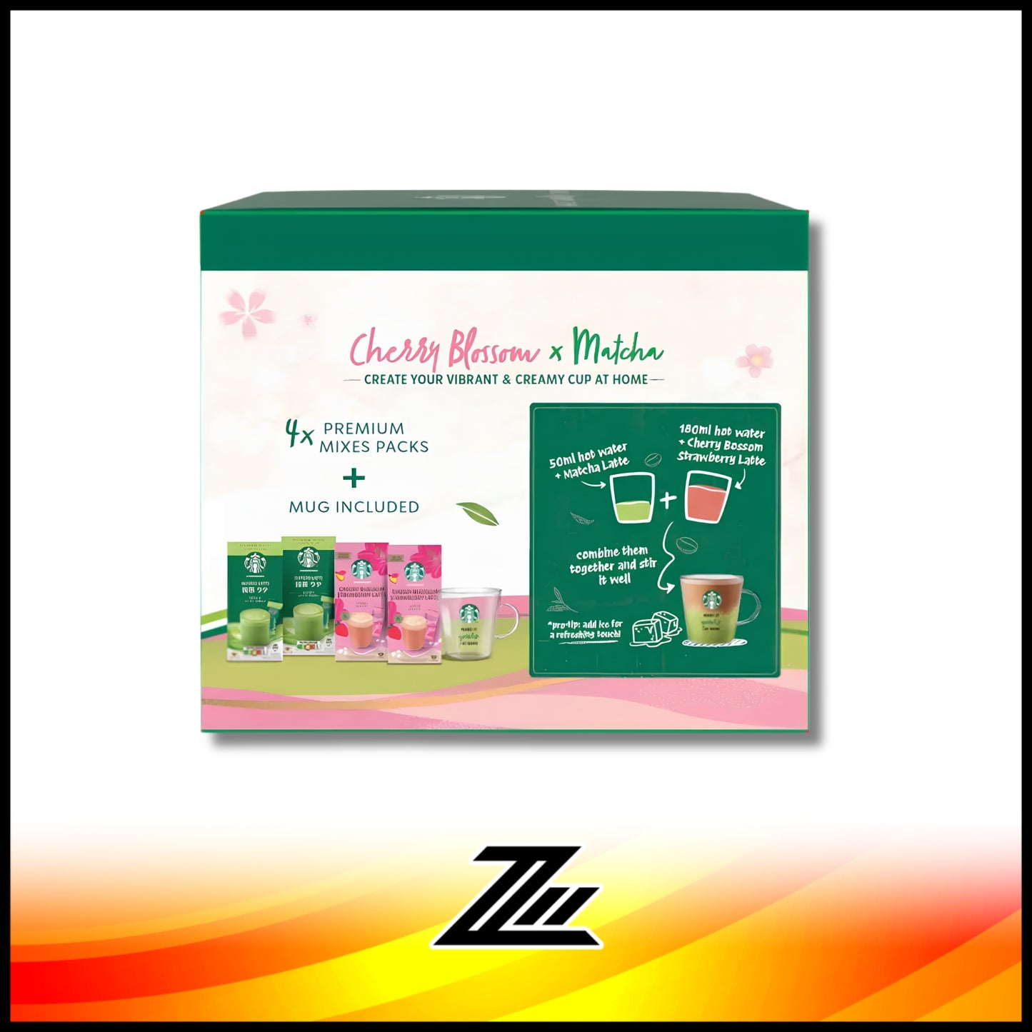 Starbucks Premium Mixes Matcha Latte & Sakura Strawberry Latte Free Mug
