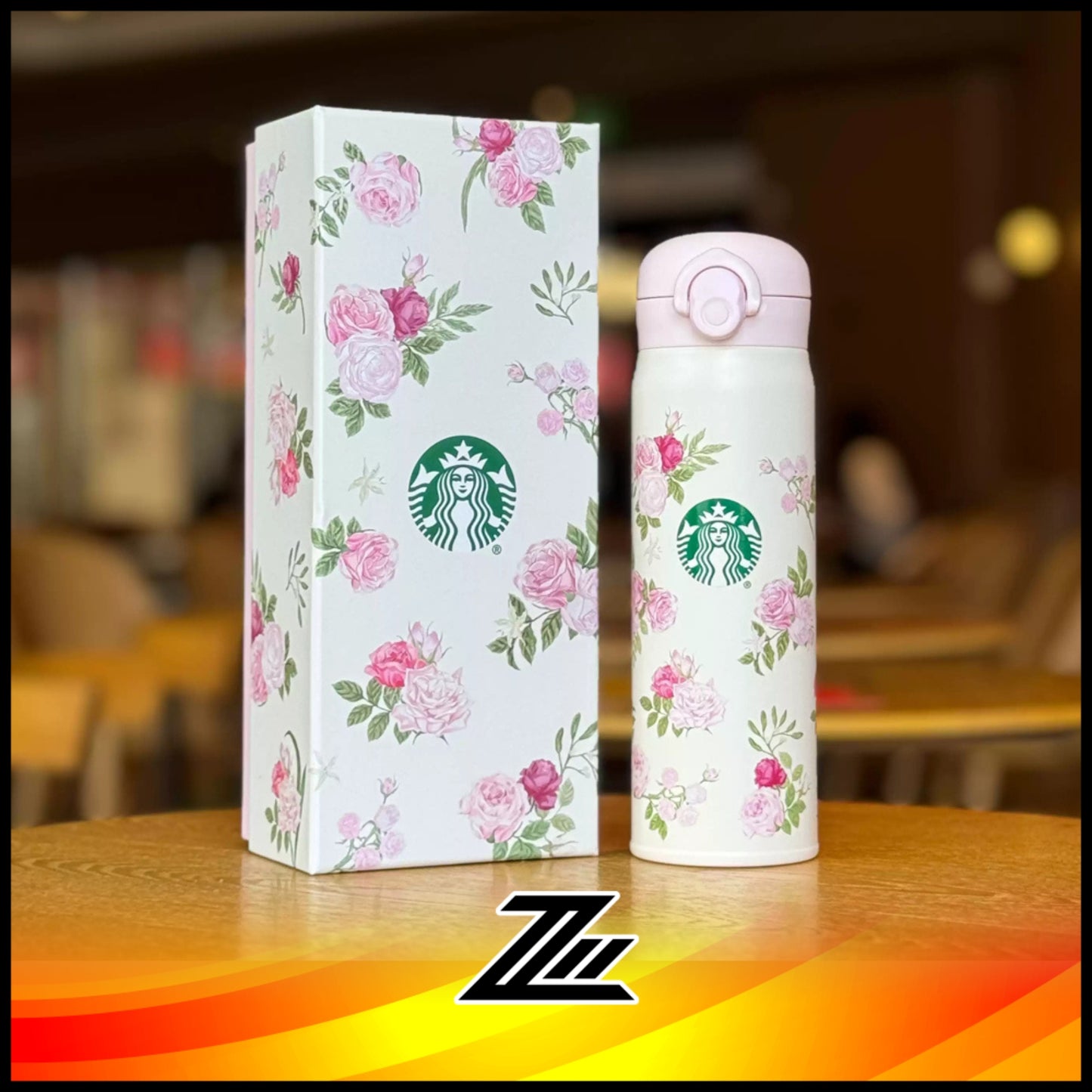 Starbucks China 2026 Kaleidoscope Rose Garden SS Thermos Tumbler 500ml – Pink Floral Bottle with Lid